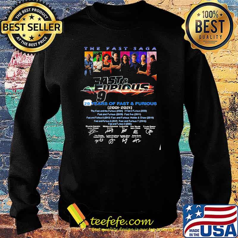 Fast And Furious 20 Years Of 2001 2021 Signature Shirt Sweater Fast And Furious 20 Years Of 2001 2021 Signature Shirt Sweater