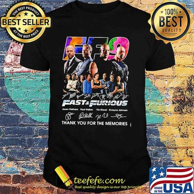 Fast And Furious Thank You For The Memories Signature Shirt
