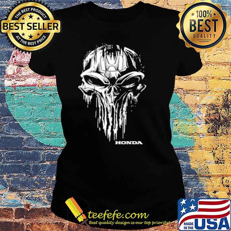 Punisher Skull With Honda Car Logo Symbol Shirt Ladies tee Punisher Skull With Honda Car Logo Symbol Shirt Ladies tee