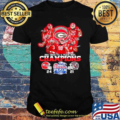 Georgia Bulldogs Team Football Players 2021 Chick Fil A Peach Bowl Champions 24 21 Cincinnati shirt