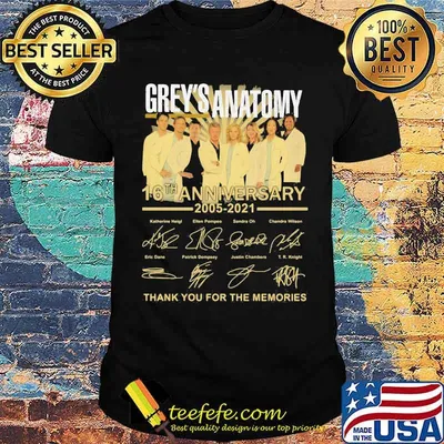 Grey’s Anatomy 16th Anniversary 2005 2021 Thank You For The Memories Shirt