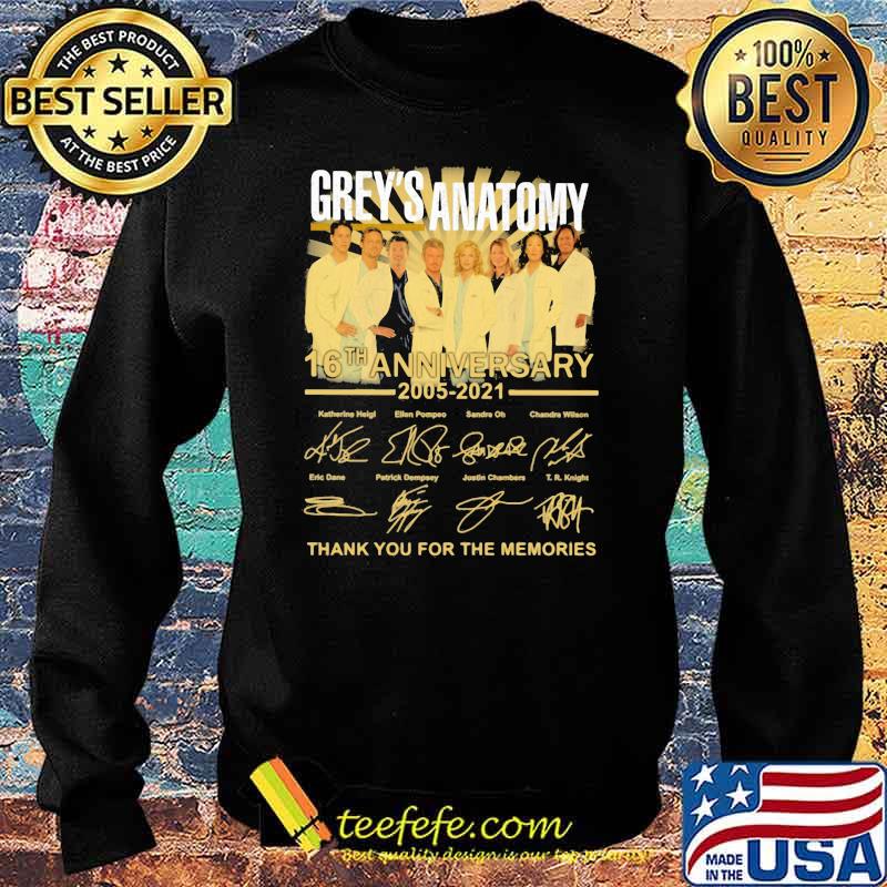 Grey’s Anatomy 16th Anniversary 2005 2021 Thank You For The Memories Signature Shirt Sweater Grey’s Anatomy 16th Anniversary 2005 2021 Thank You For The Memories Signature Shirt Sweater