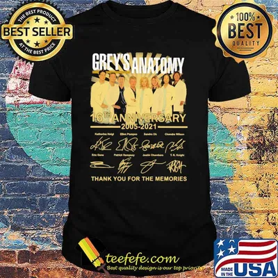 Grey’s Anatomy 16th Anniversary 2005 2021 Thank You For The Memories Signature Shirt