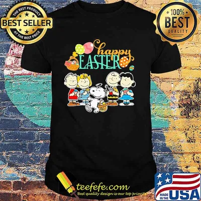 Happy Easter Day Egg With Snoopy And Charlie Friends Shirt
