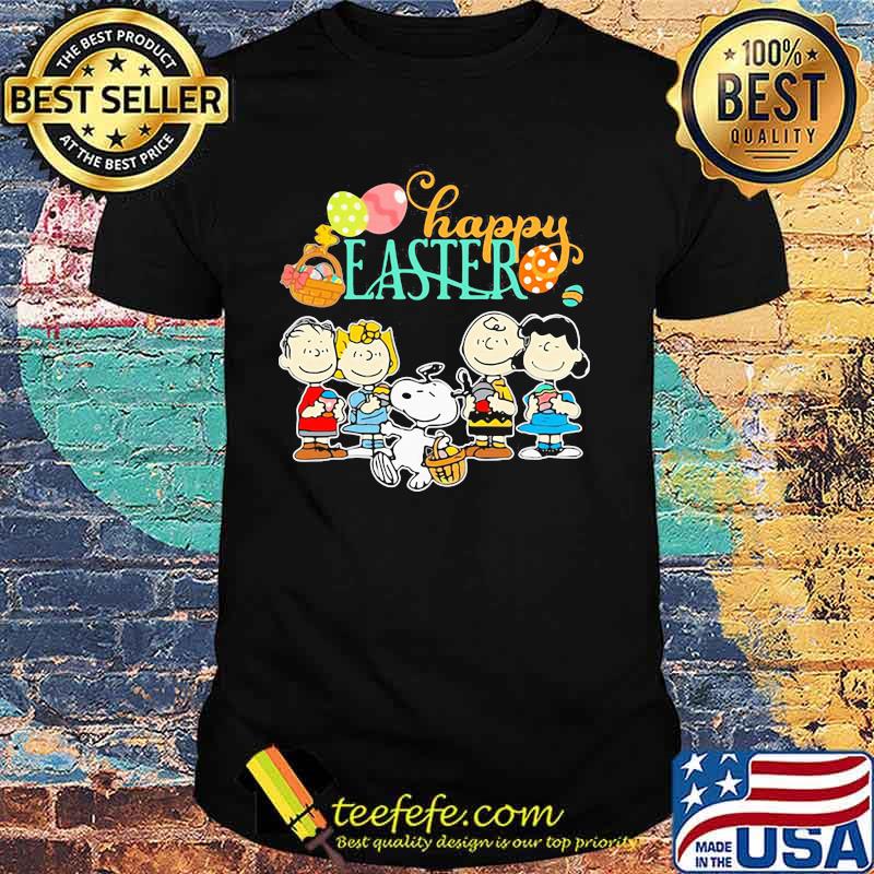 Happy Easter Day Egg With Snoopy And Charlie Friends Shirt