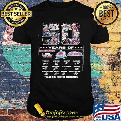 Hot 50 Years Of Colorado Avalanche The Greatest NHL Teams Thank You For The Memories Signatures Shirt