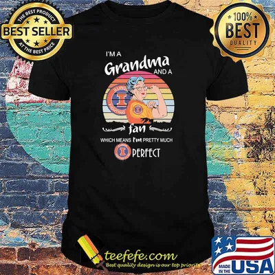I Am A Grandma And A Illinois Fighting Fan Which Means I Am Pretty Much Perfect Shirt