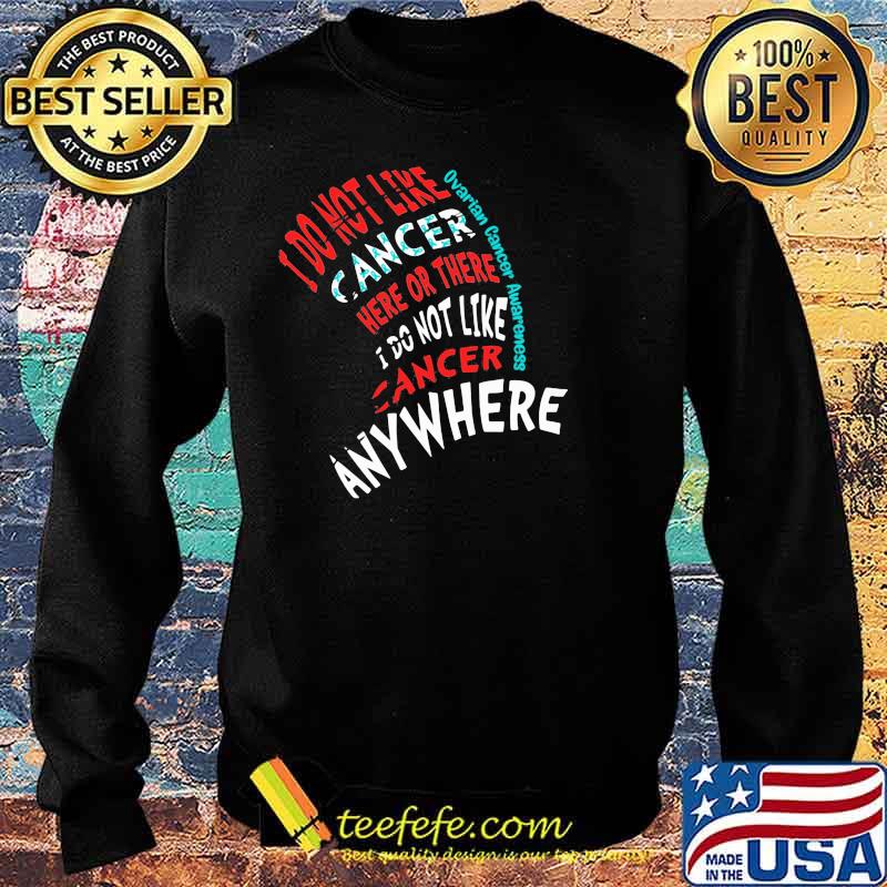 I Do Not Like Cancer Here Or There I Do Not Like Cancer Anywhere Ovarian Cancer Awareness Shirt Sweater I Do Not Like Cancer Here Or There I Do Not Like Cancer Anywhere Ovarian Cancer Awareness Shirt Sweater