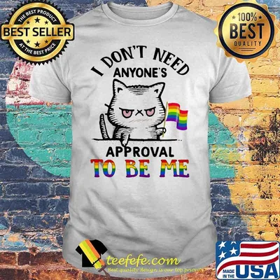 I Don’t Need Anyone’s Approval To Be Me Cat Lgbt Flag Shirt