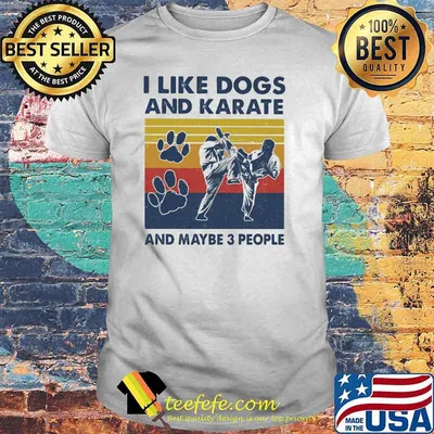 I like dogs and karate and maybe three people vintage shirt
