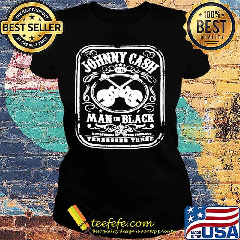 Johnny Cash man in black tennessee three guitar Ladies tee Johnny Cash man in black tennessee three guitar Ladies tee