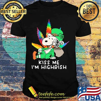 Kiss Me I’m Highrish Snoopy Cannabis Patricks Day Shirt