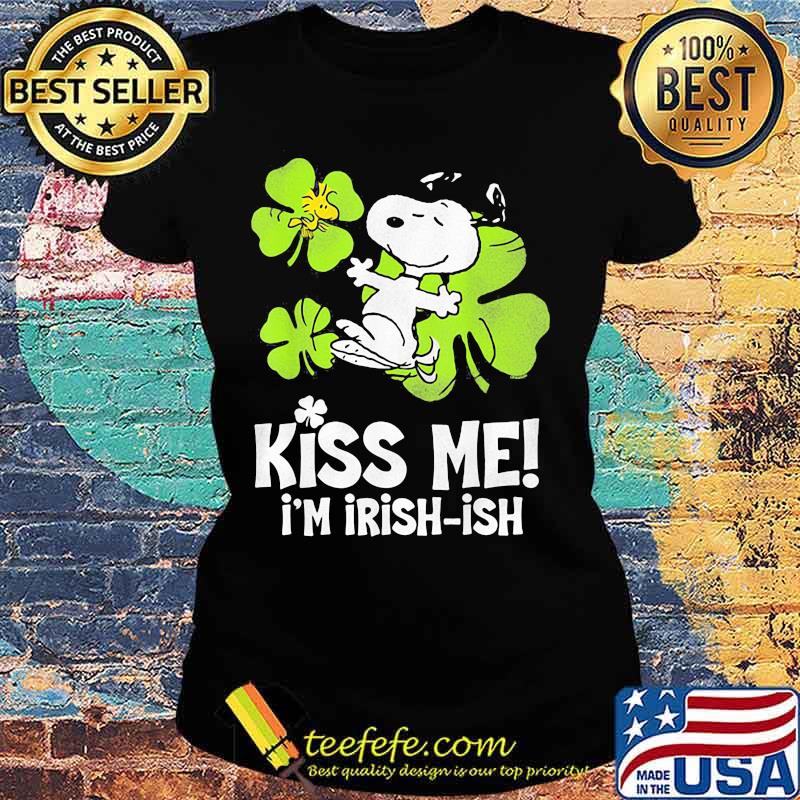 Kiss Me I’m Irish Snoopy And Woodstock Patricks Day Shirt Ladies tee Kiss Me I’m Irish Snoopy And Woodstock Patricks Day Shirt Ladies tee