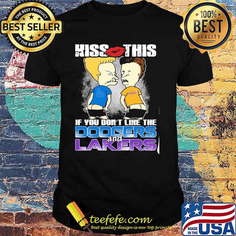 Kiss This If You Don’t Like The Dodgers And Laker Cute Football Shirt