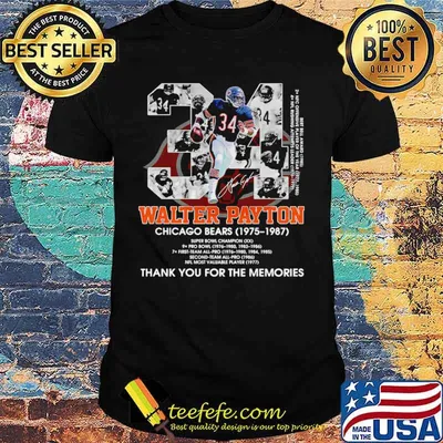 34 walter payton chicago bears thank you for the memories shirt