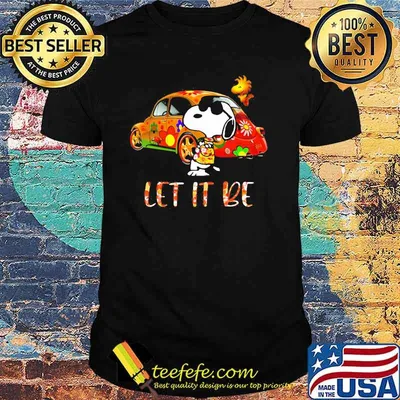 Let It Be Car Flower With Snoopy Vs Woodstock Shirt