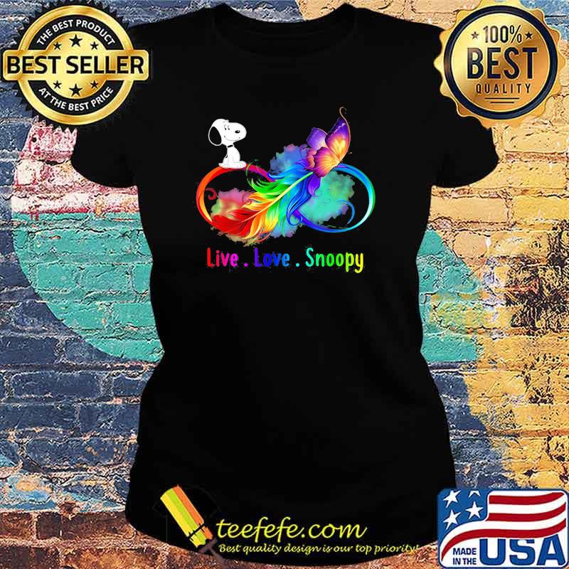 Live Love Snoopy Angels Among Us Rainbow Shirt Ladies tee Live Love Snoopy Angels Among Us Rainbow Shirt Ladies tee