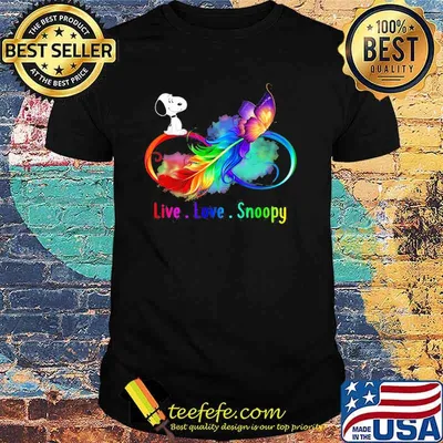Live Love Snoopy Angels Among Us Rainbow Shirt