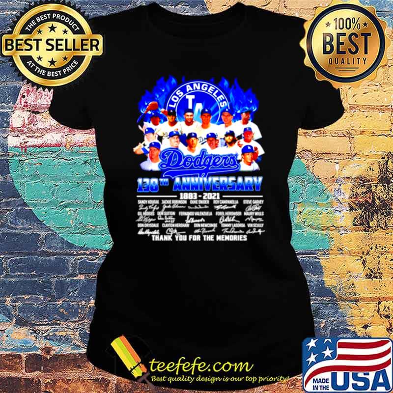 Los Angeles Dodgers 138th anniversary 1883 2021 thank you for the memories Ladies tee Los Angeles Dodgers 138th anniversary 1883 2021 thank you for the memories Ladies tee