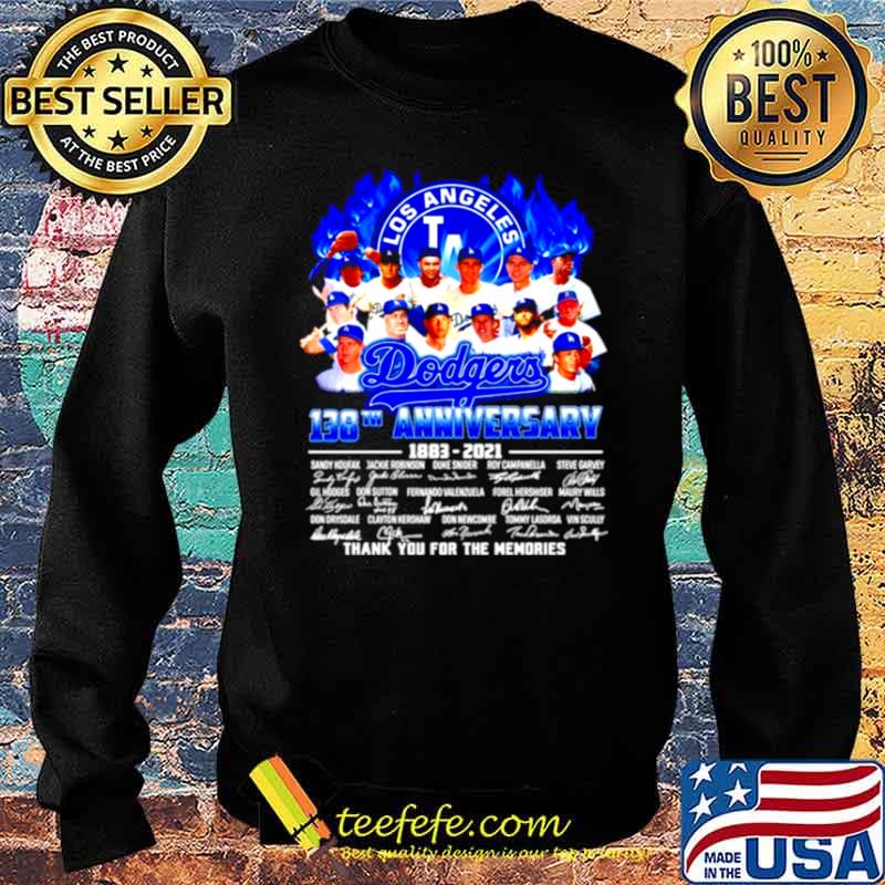 Los Angeles Dodgers 138th anniversary 1883 2021 thank you for the memories Sweater Los Angeles Dodgers 138th anniversary 1883 2021 thank you for the memories Sweater