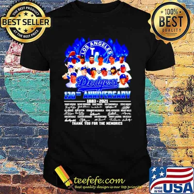 Los Angeles Dodgers 138th anniversary 1883 2021 thank you for the memories shirt