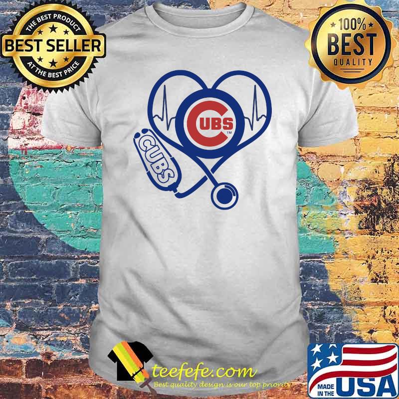 Lover Chicago Cubs Football Heart Beat Logo Cubs Shirt