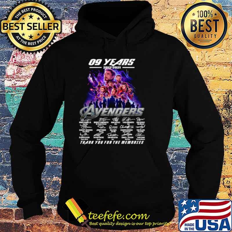 Marvel Avengers 09 Years 2012 2021 Signatures Thanks For The Memories Hoodie Marvel Avengers 09 Years 2012 2021 Signatures Thanks For The Memories Hoodie
