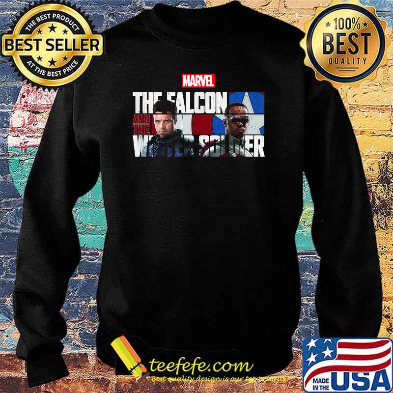 Marvel The Falcon And The Winter Soldier Faces Logo Shirt Sweater Marvel The Falcon And The Winter Soldier Faces Logo Shirt Sweater