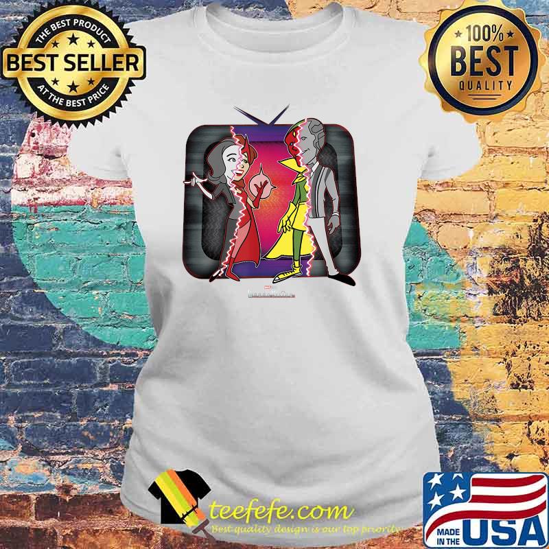 Marvel Wandavision Halloween Retro Cartoon Glitch Shirt Laides tee Marvel Wandavision Halloween Retro Cartoon Glitch Shirt Laides tee