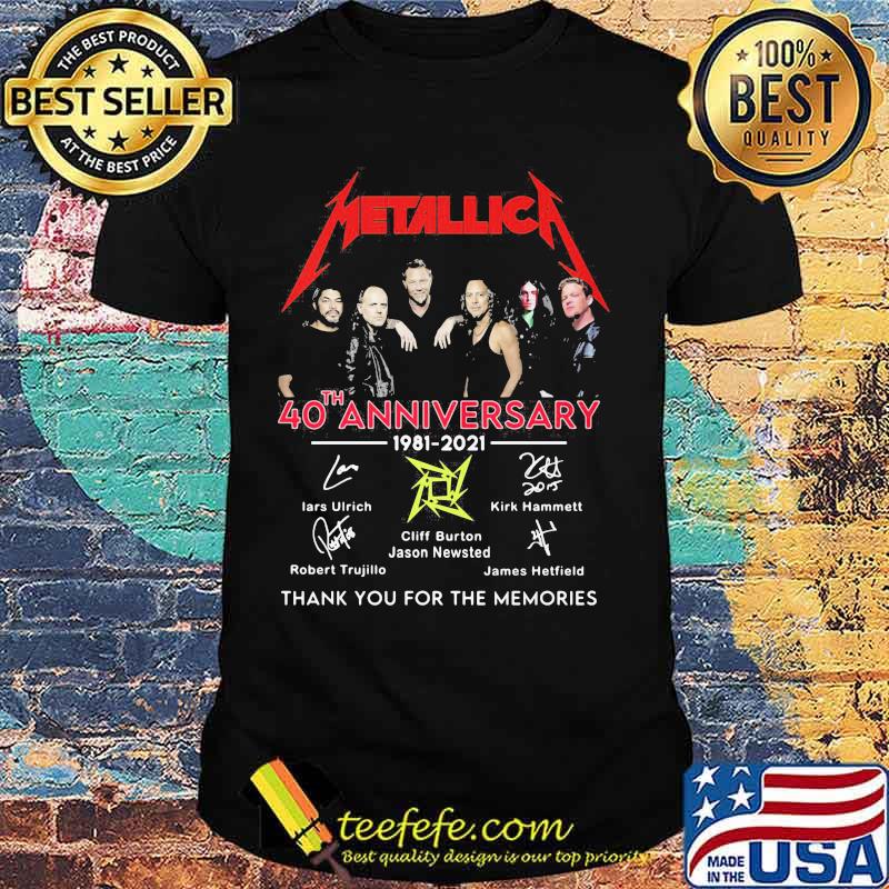 Metallic 40th Anniversary 1981 2021 Thank you for the Memories Signature Shirt Metallic 40th Anniversary 1981 2021 Thank you for the Memories Signature Shirt
