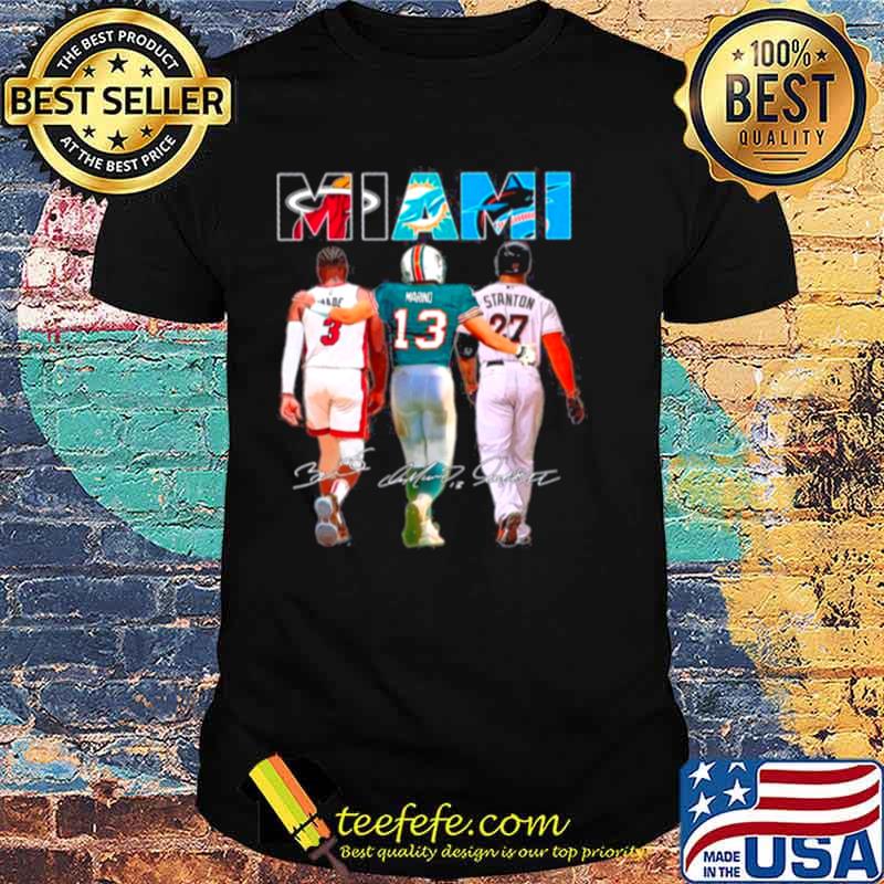 Miami Sport Teams 3 Wade 13 Marino And 27 Stanton Signatures shirt