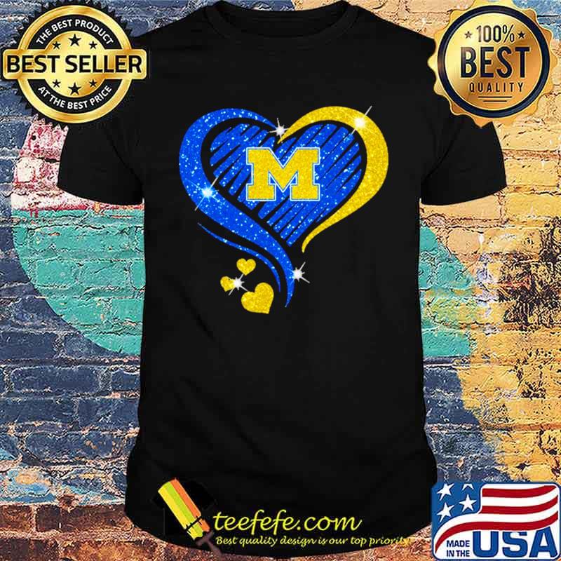 Michigan Wolverines Football Heart Diamond Shirt