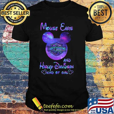 Mouse Cars And Harlep Davidson Kind Of Girl Disney Shirt
