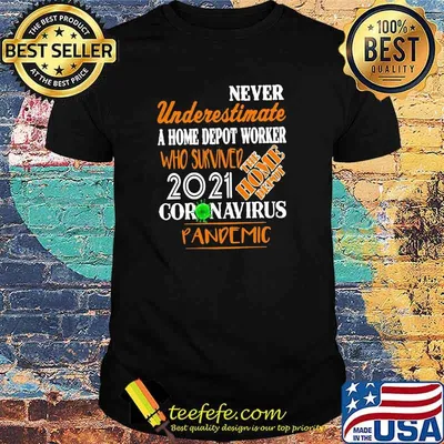 Never Underestimate A Home Depot Worker Who Survived Coronavirus Pandemic 2021 Shirt
