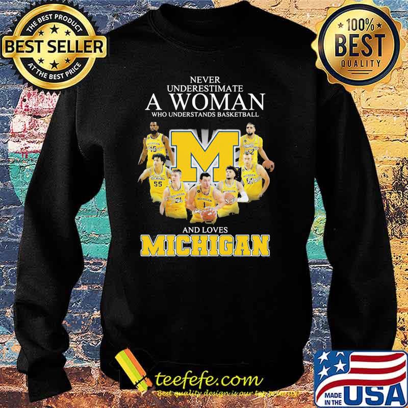 Never Underestimate A Woman Who Understand Baseball And Loves Michigan Shirt Sweater Never Underestimate A Woman Who Understand Baseball And Loves Michigan Shirt Sweater