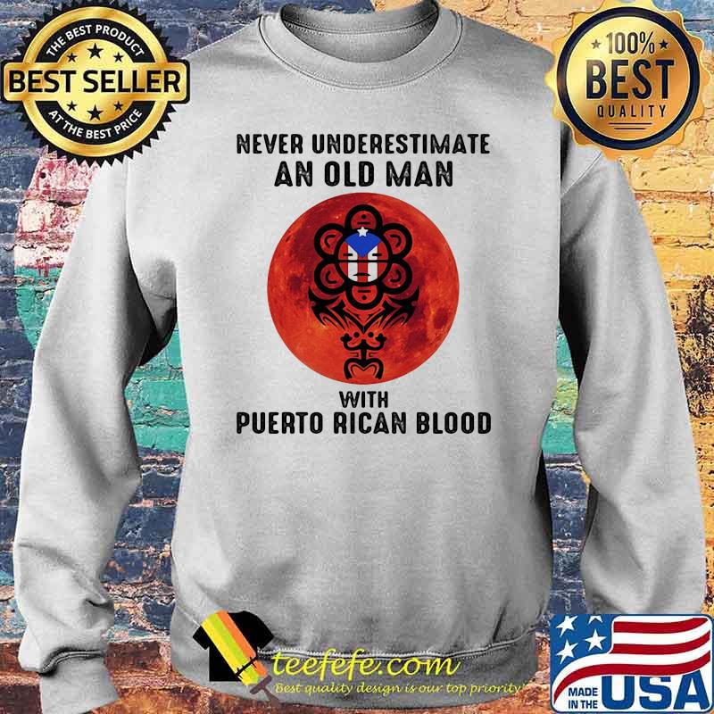 Never Underestimate An Old Man With Puerto Rican Blood Captain American Blood Moon Shirt Sweater Never Underestimate An Old Man With Puerto Rican Blood Captain American Blood Moon Shirt Sweater
