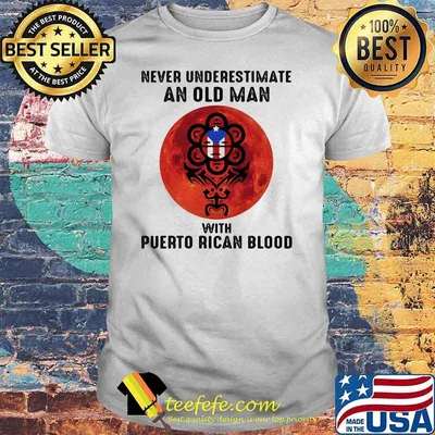 Never Underestimate An Old Man With Puerto Rican Blood Captain American Blood Moon Shirt