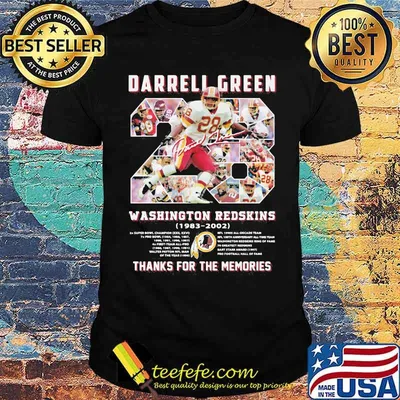Number 28 Darrell Green Washington Redskins Thanks For The Memories Shirt