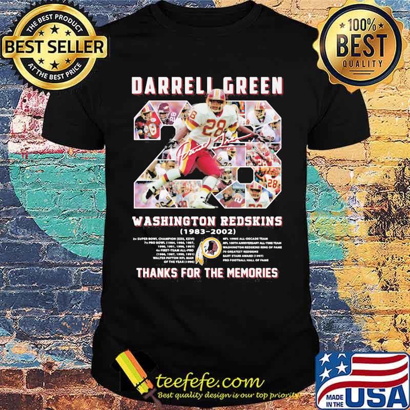 Number 28 Darrell Green Washington Redskins Thanks For The Memories Shirt