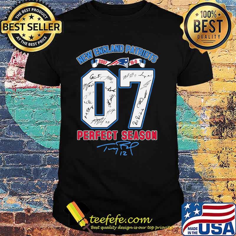 Number Seven New England Patriots 2007 Perfect Season Signature Shirt