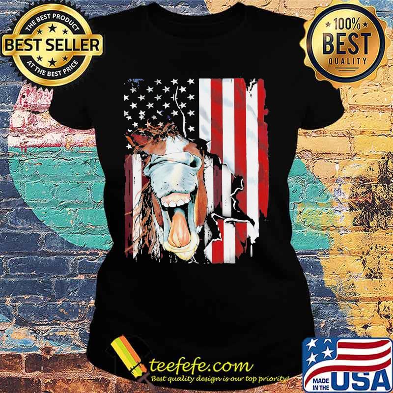 Official American Horse Face Flag Shirt Ladies tee Official American Horse Face Flag Shirt Ladies tee