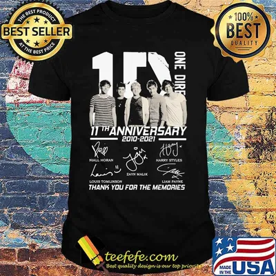One Direction 11th Anniversary 2010 2021 Thank You For The Memories Shirt