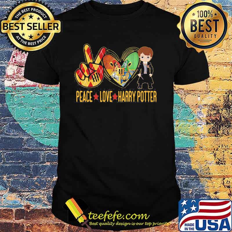 Peace Love Harry Potter Logo Shirt