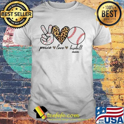 Peace Love Mom Baseball Baseball Shirt