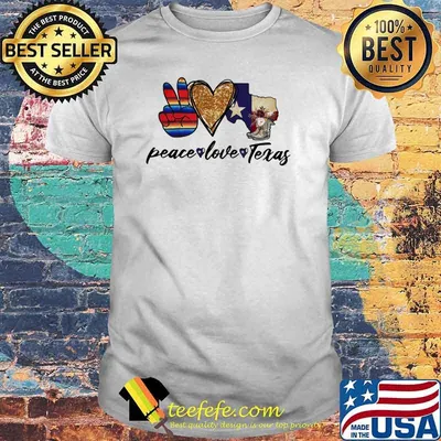 Peace love texas flowers heart horse shirt