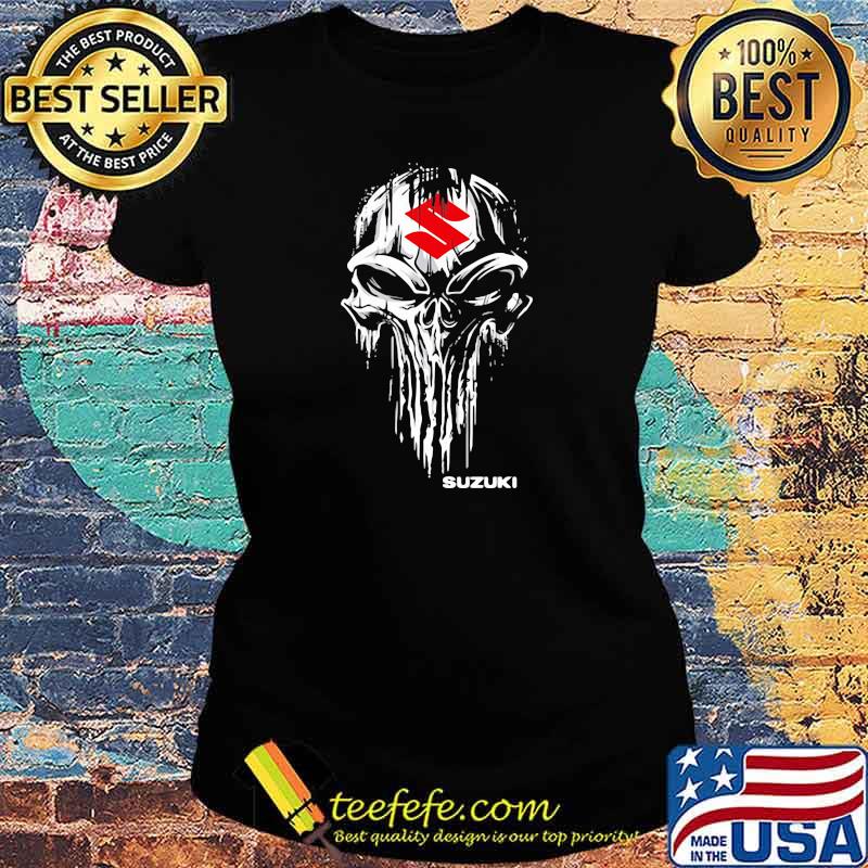 Punisher Skull With Suzuki Car Logo Symbol Shirt Ladies tee Punisher Skull With Suzuki Car Logo Symbol Shirt Ladies tee