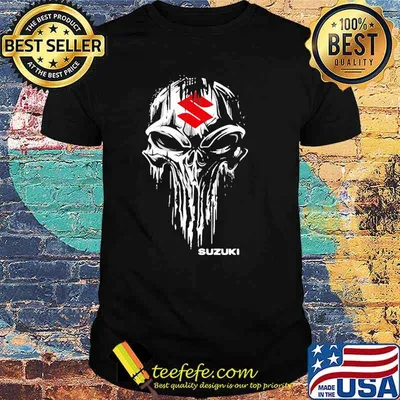Punisher Skull With Suzuki Car Logo Symbol Shirt