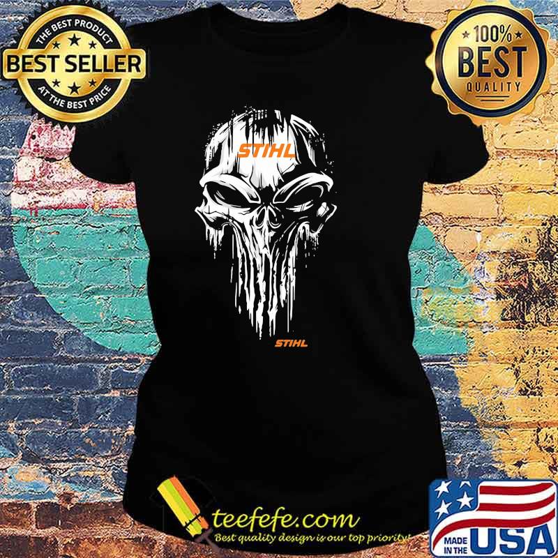 Punisher’s Skull Logo With Stihl Shirt Ladies tee Punisher’s Skull Logo With Stihl Shirt Ladies tee
