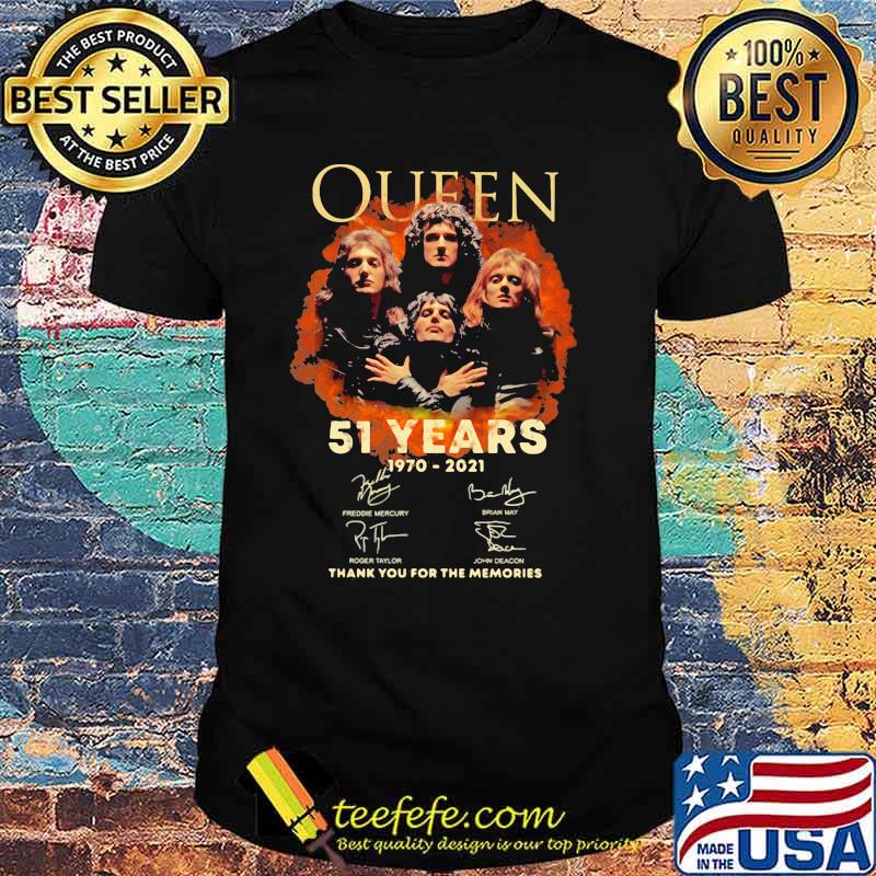 Queen 51 Years 1970 2021 Thank You For The Memories Signature Shirt