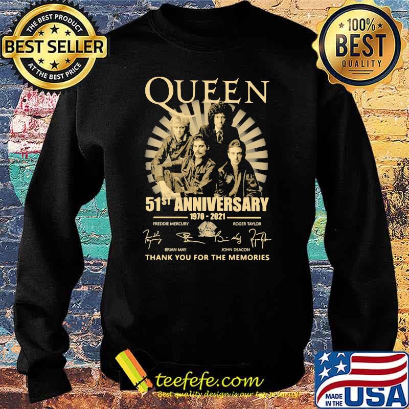 Queen 51st Anniversary 1970 2021 Thank You For The Memories Signature Shirt Sweater Queen 51st Anniversary 1970 2021 Thank You For The Memories Signature Shirt Sweater